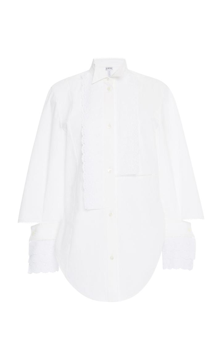Loewe Broderie Anglaise Ruffle Poplin Shirt