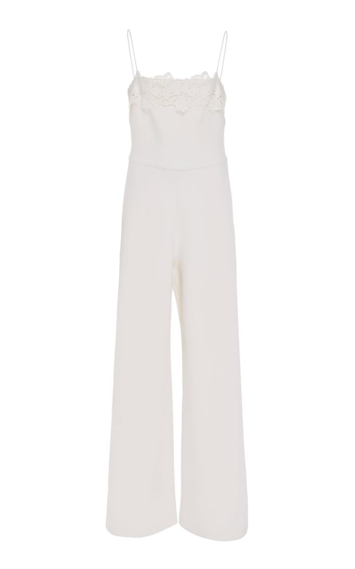 Lein Lace Trim Wool Jumpsuit