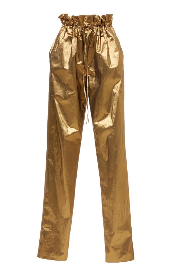 Sally Lapointe Metallic Foil Drawstring Pant
