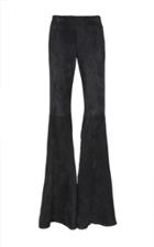 Brandon Maxwell Suede Low Rise Flare Leg Pant