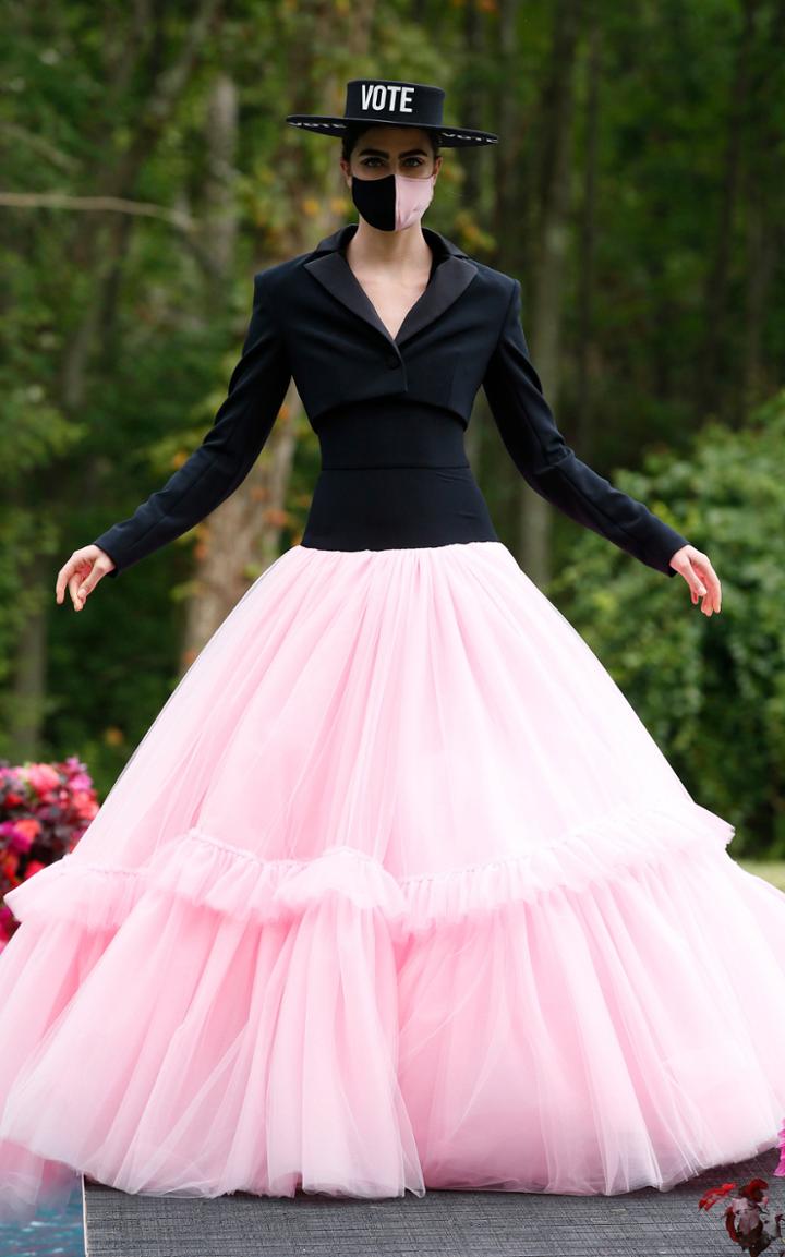 Moda Operandi Christian Siriano Cropped Tuxedo Dropped Waist Tulle Gown