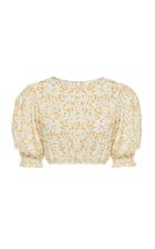 Moda Operandi Peony Vacation Floral Cotton-blend Crop Top