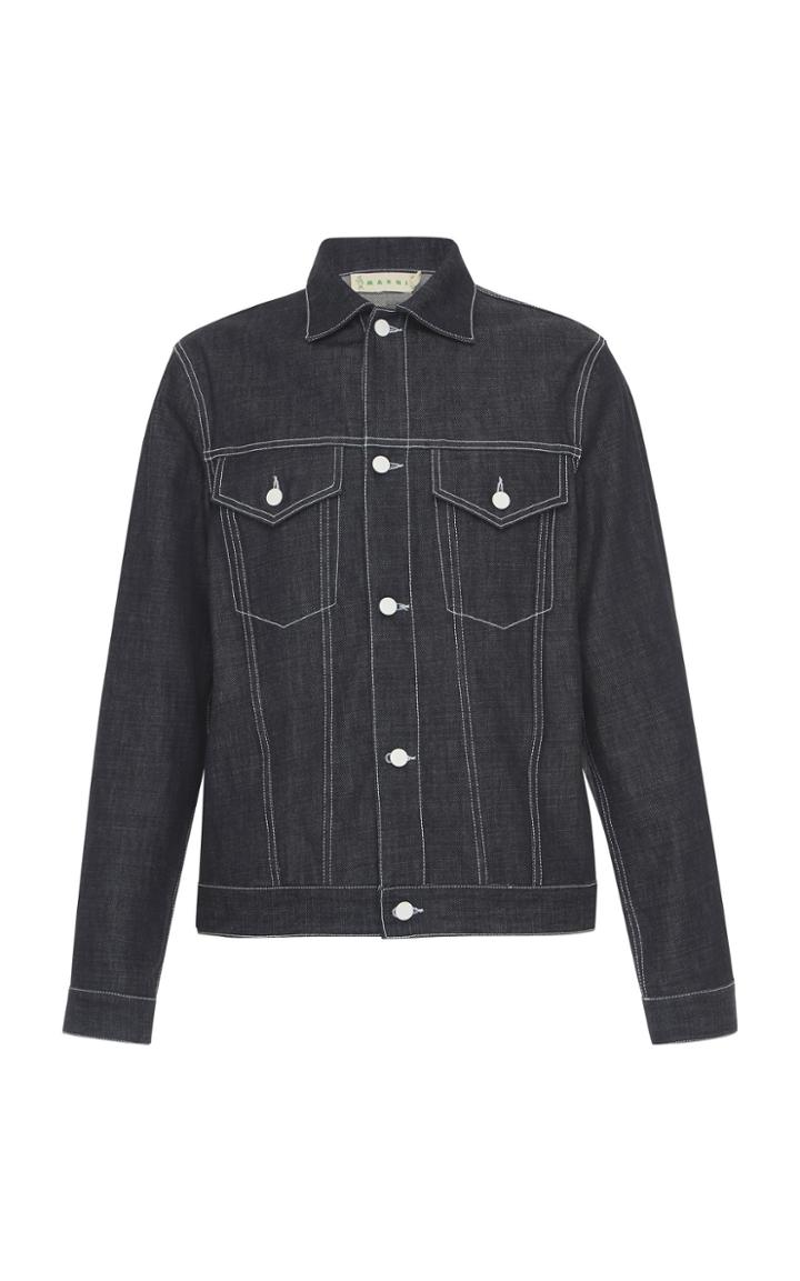 Marni Printed Unwashed Denim Jacket