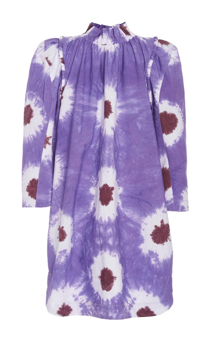 Sea Tie-dye Cotton-voile Mini Dress