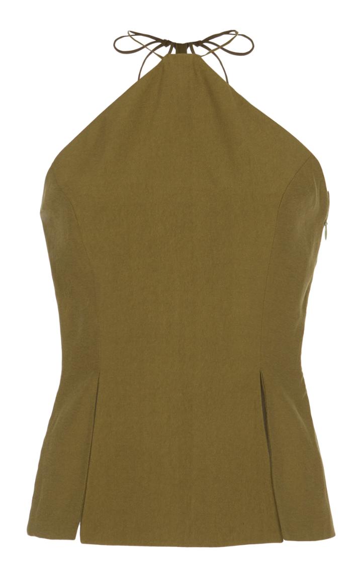 Matriel Halter Blouse With Slits