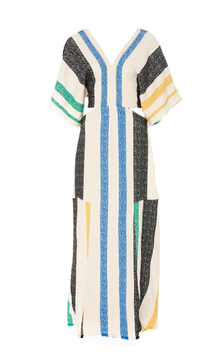 Bassike Cut Out Textrured Midi Dress