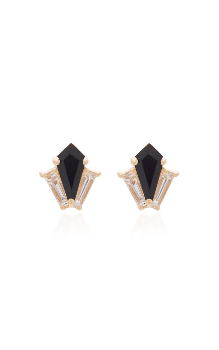 Moda Operandi Doryn Wallach Dorothy Black Onyx Diamond Stud Earrings