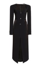 David Koma Sweetheart-neck Satin-inset Cady Midi Dress
