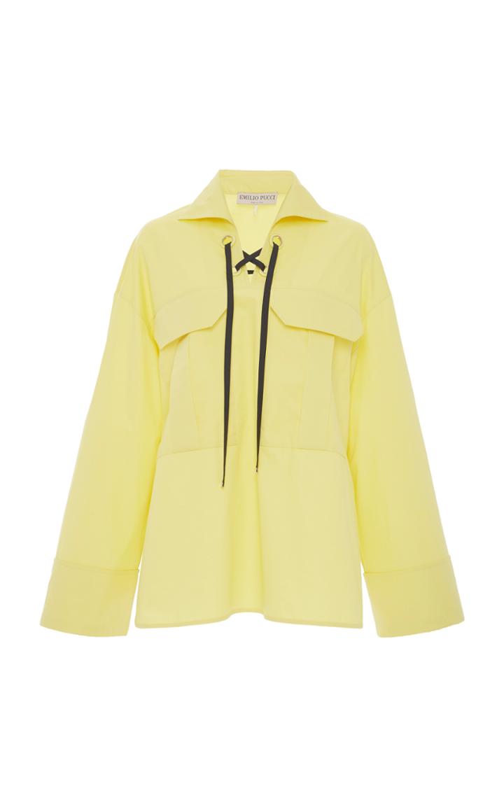 Emilio Pucci Long Sleeve Lace Up Top