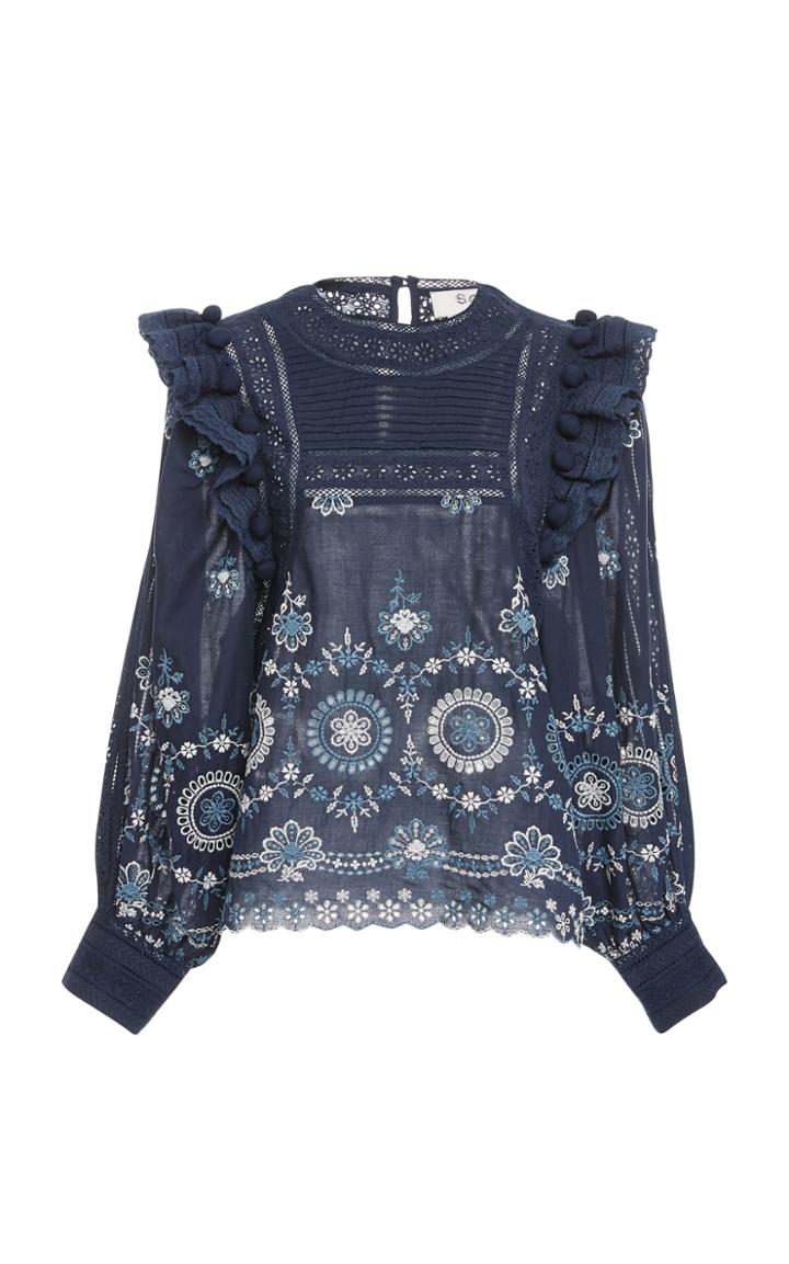 Sea Sofie Lace Long-sleeved Blouse