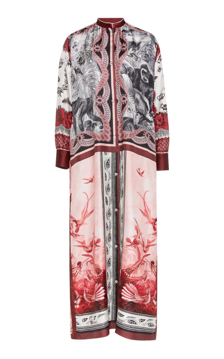 For Restless Sleepers Galene Mixed-print Silk Maxi Dress