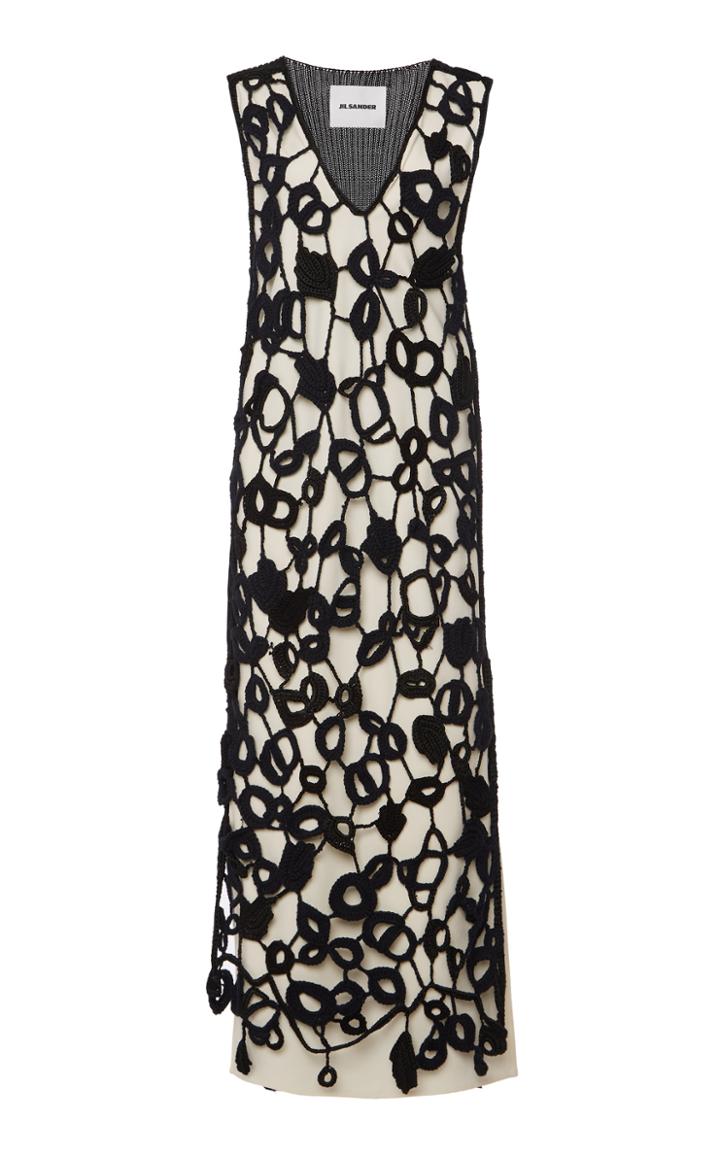 Moda Operandi Jil Sander Cotton Lace Sleeveless Midi Dress
