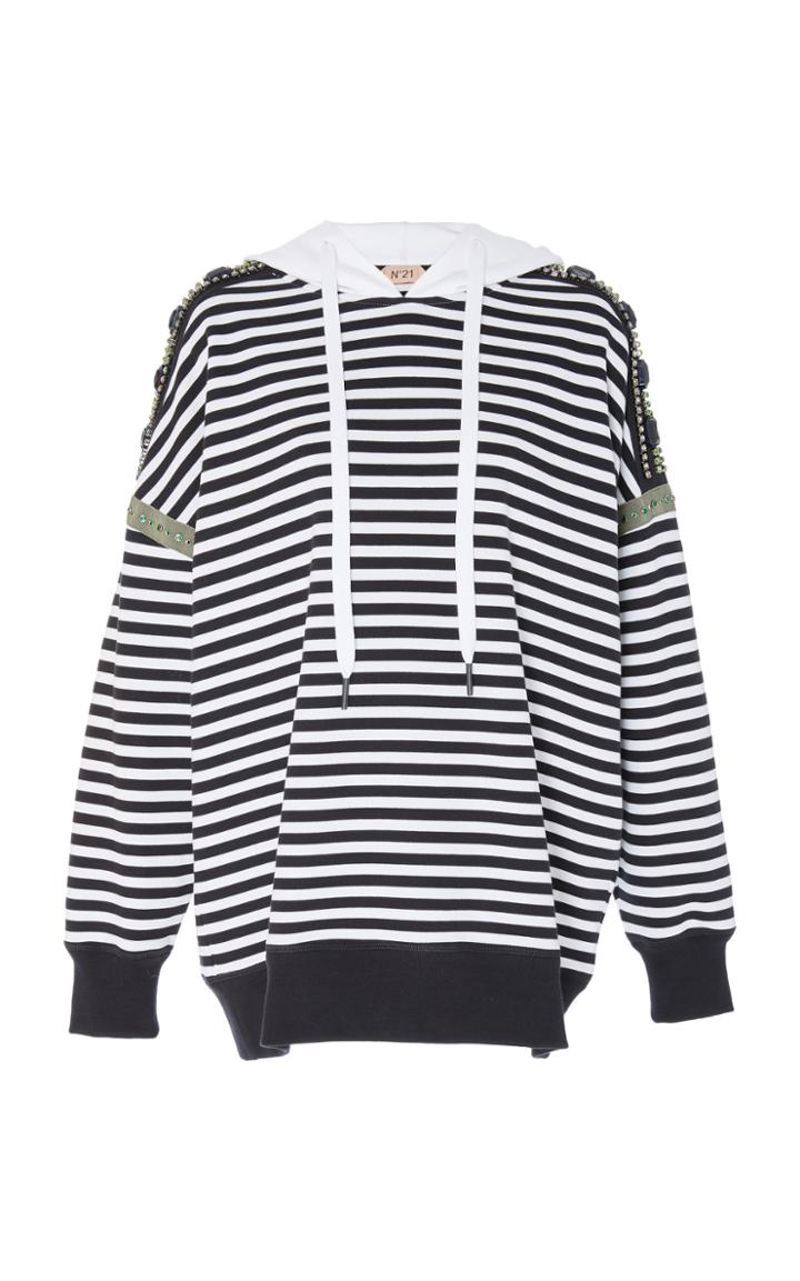 N 21 N&deg;21 Nita Striped Hooded Sweatshirt