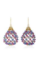 Mallary Marks Russian Dome 18k Gold Ruby And Cabochon Sapphire Beaded Earrings
