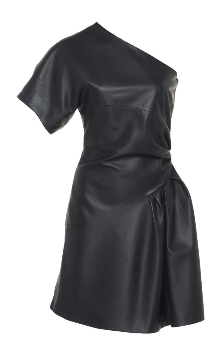 Lanvin One Shoulder Leather Dress
