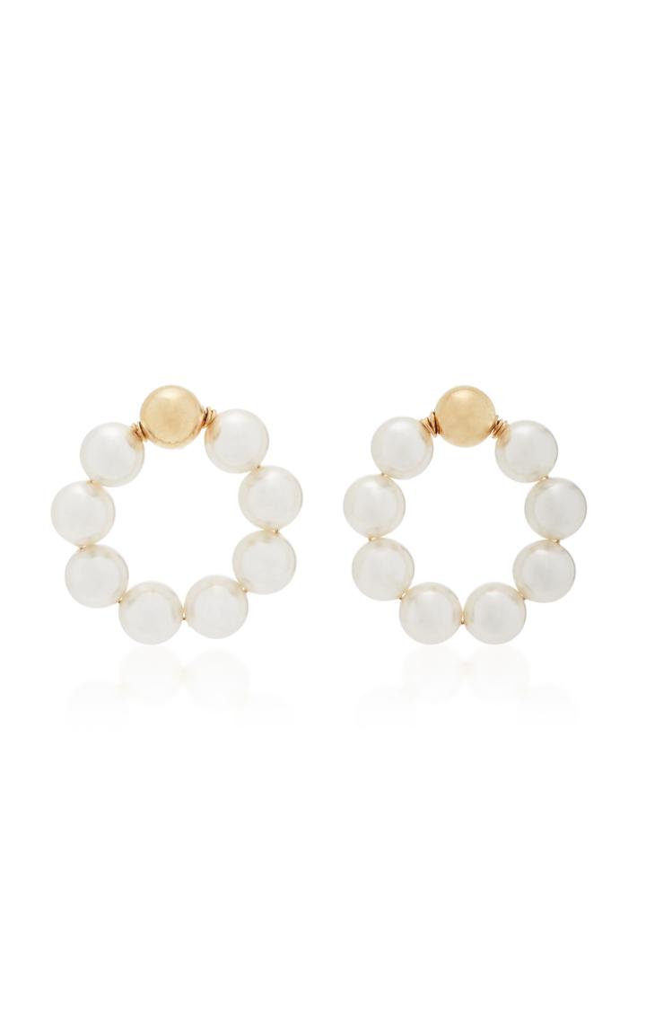 Beck Jewels Og Slarge Gold-filled Pearl Earrings
