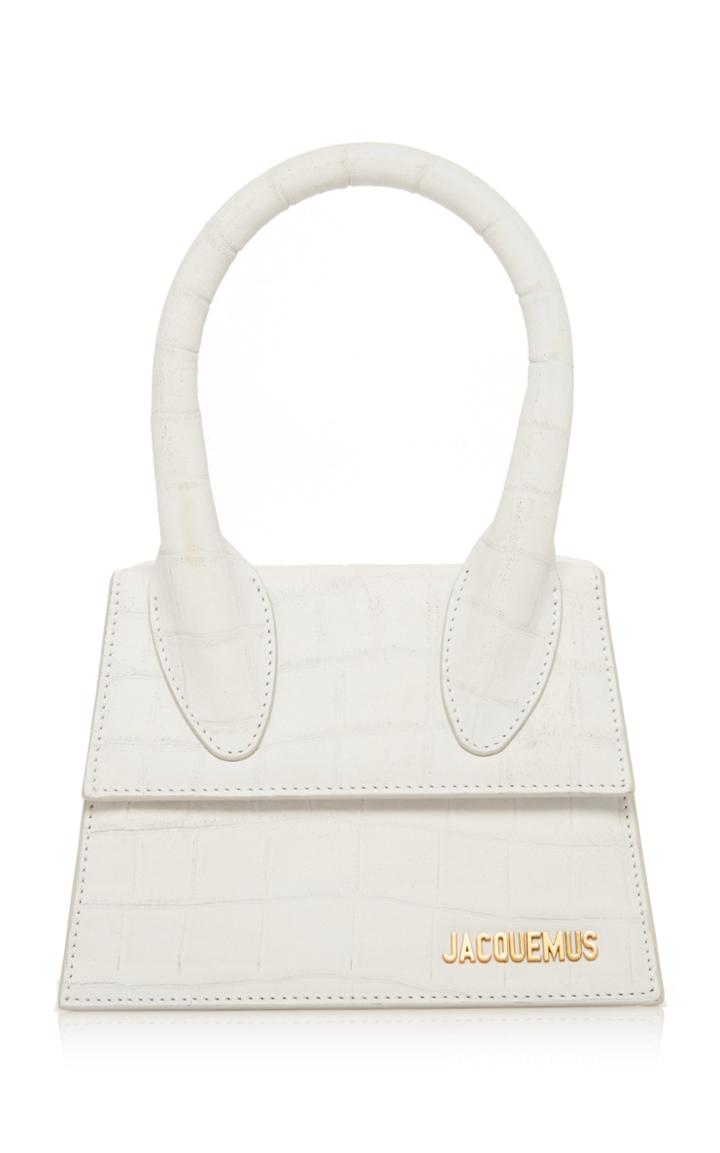 Jacquemus Le Chiquito Moyen Croc-effect Leather Top Handle Bag