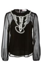 Red Valentino Long Sleeve Georgette Blouse