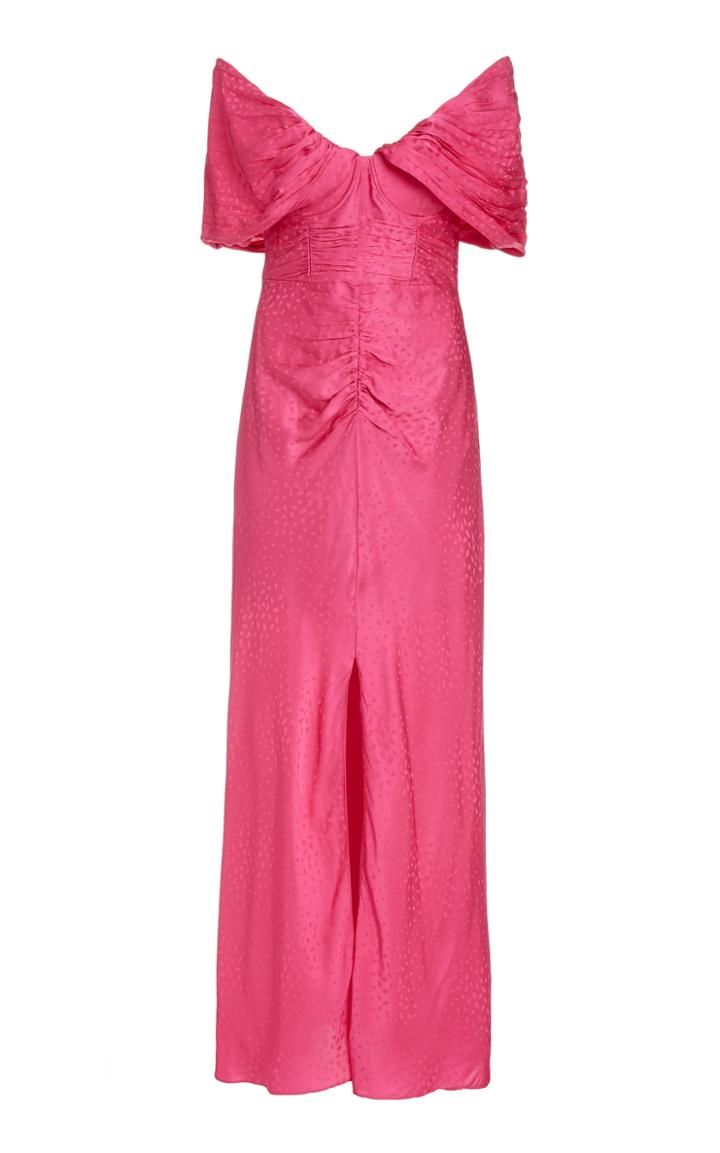 Self Portrait Off-the-shoulder Satin Dress
