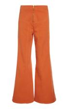 Moda Operandi Alberta Ferretti Garment Dyed Stretch Bull Flare Trousers Size: 36