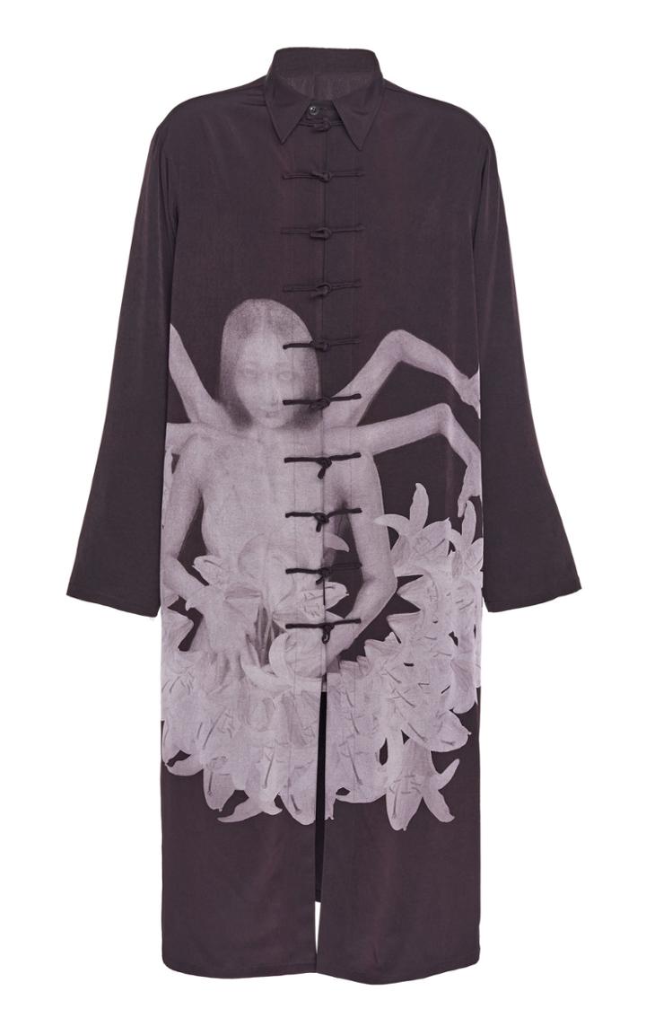 Yohji Yamamoto Printed Long Shirt Coat