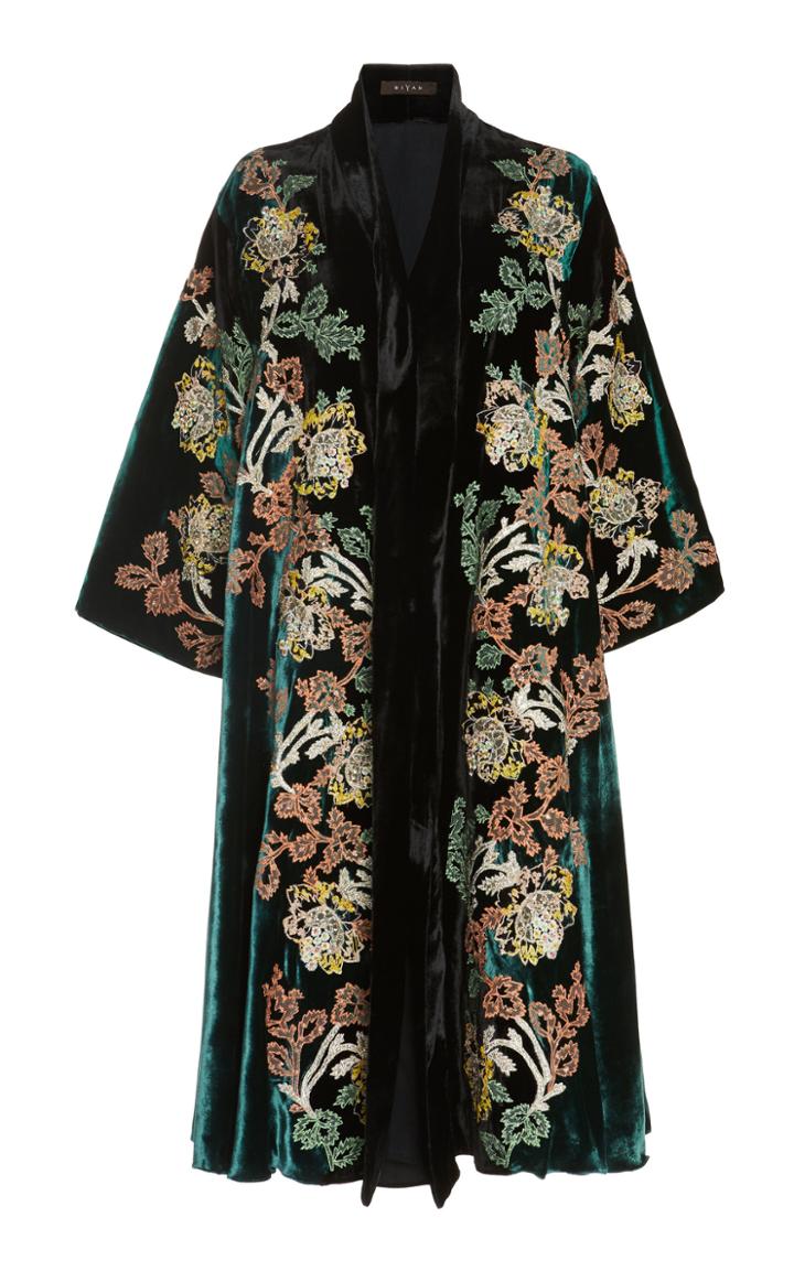 Biyan Hizkia Floral Velvet Coat