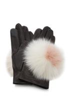 Maison Fabre Pom Pom-embellished Leather Gloves
