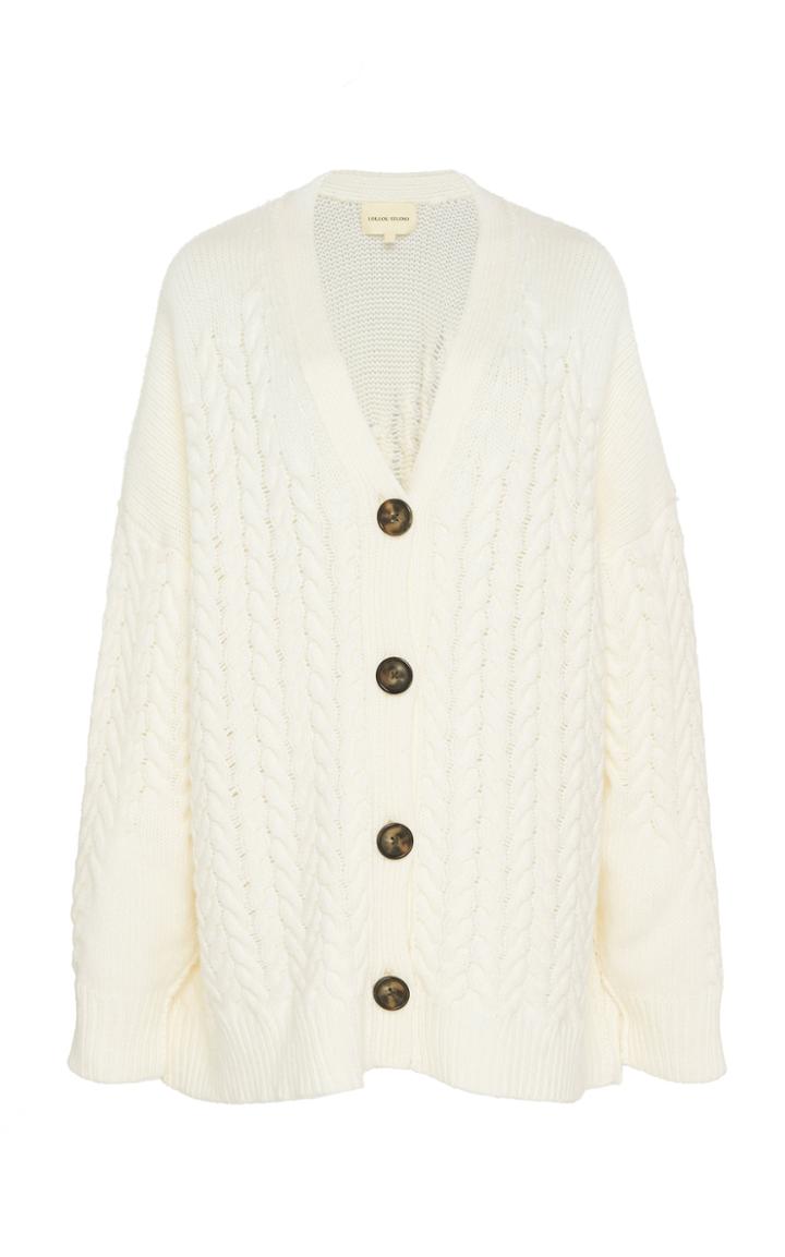 Loulou Studio Zannone Oversized Torsade Cardigan