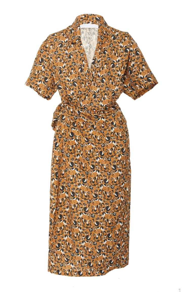 Christine Alcalay Linen Blend Midi Dress