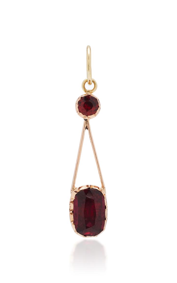 Vela Vintage 14k Gold Garnet Pendant