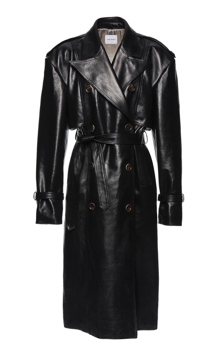 Moda Operandi Magda Butrym Brockham Leather Trench Coat Size: 36