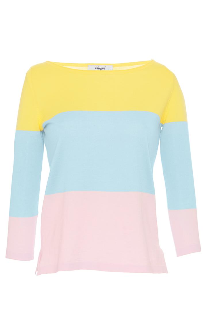 Blugirl Long Sleeve Striped Wide Sweater
