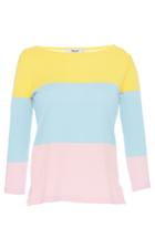 Blugirl Long Sleeve Striped Wide Sweater