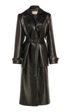 Matriel Double Layer Faux Leather Trench Coat