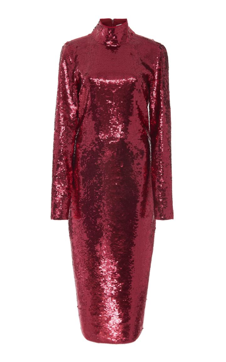 Veronica Beard Nila Sequin Turtleneck Midi Dress