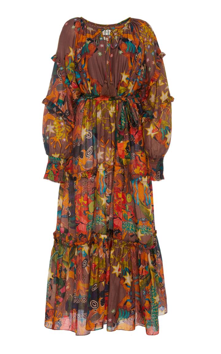 Chufy Khuyana Printed Cotton-silk Dress