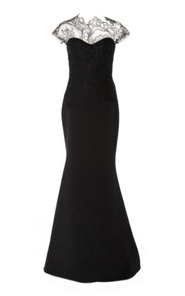 Romona Keveza Lace Bodice Gown