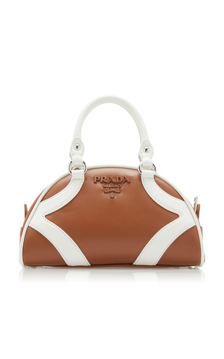 Prada Two-tone Leather Top Handle Bag