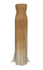 Oscar De La Renta Embellished Strapless Column Gown