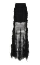 David Koma Feather Trimmed Long Skirt