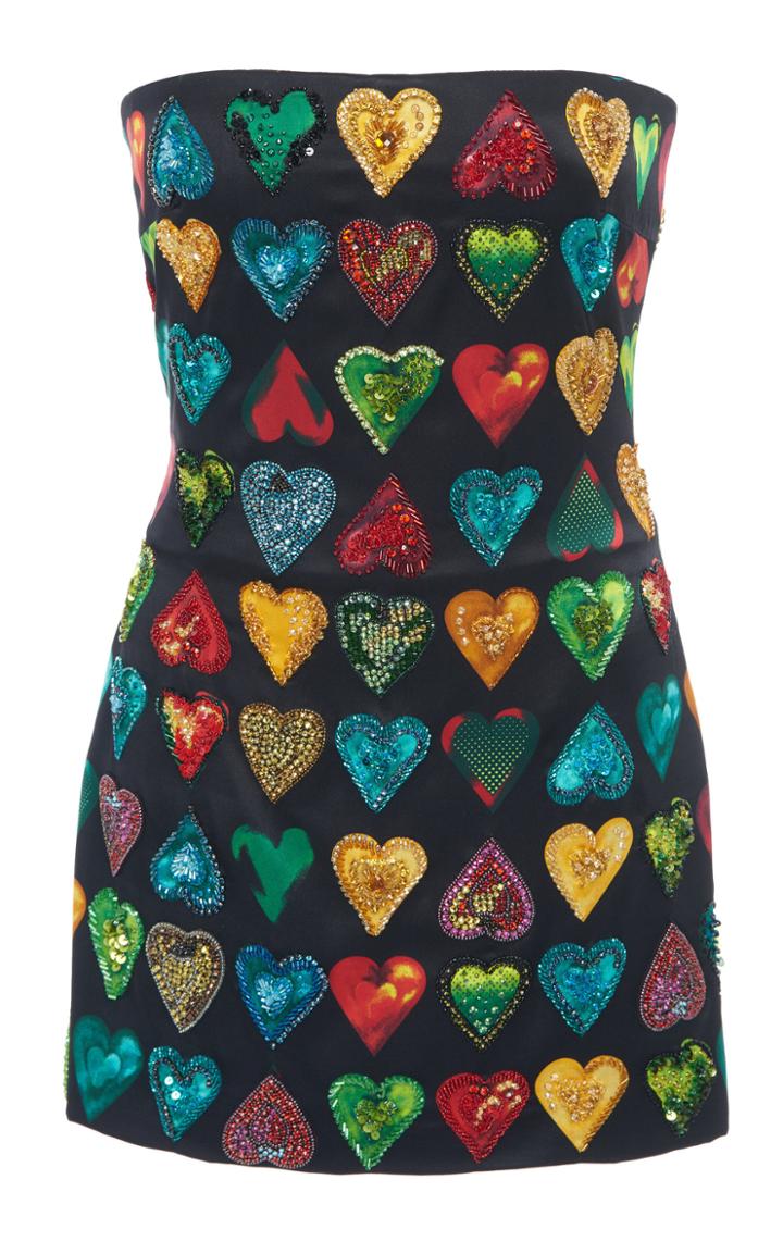 Versace Strapless Silk Mini Dress