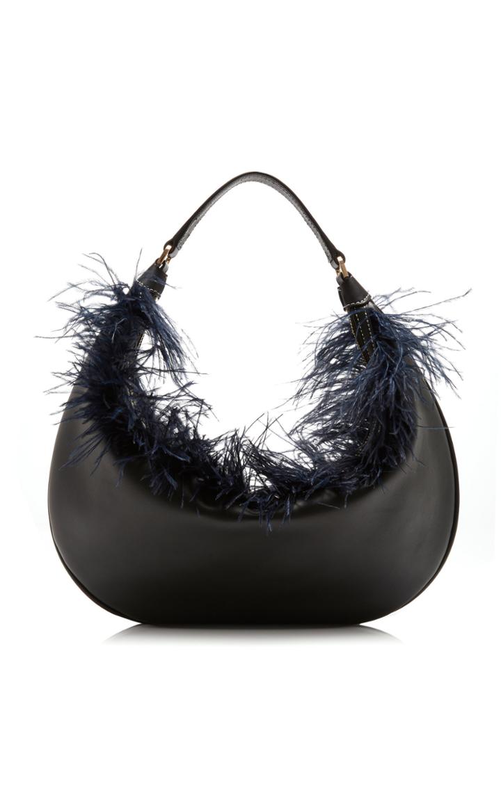 Moda Operandi Staud Sasha Ostrich Feather Top Handle Bag
