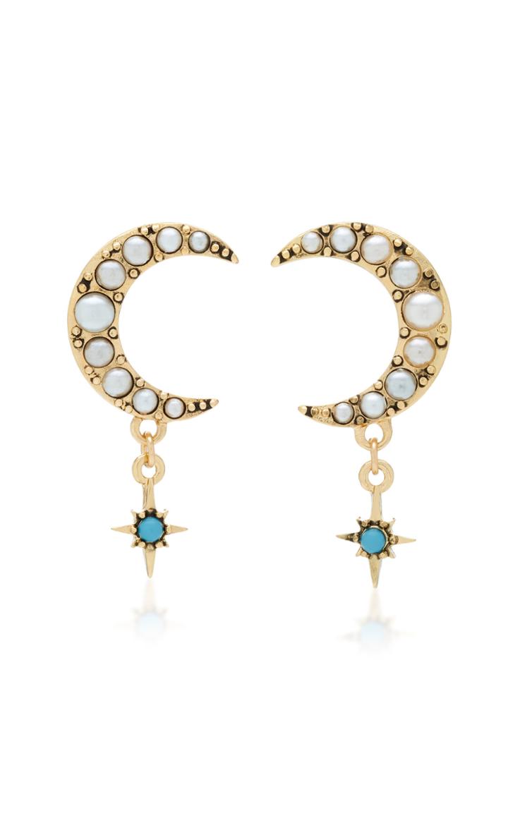 Lulu Frost Tribute Gold-plated Crescent Studs