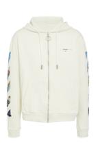 Off-white C/o Virgil Abloh Stripe And Arrow Cotton Zip Hoodie