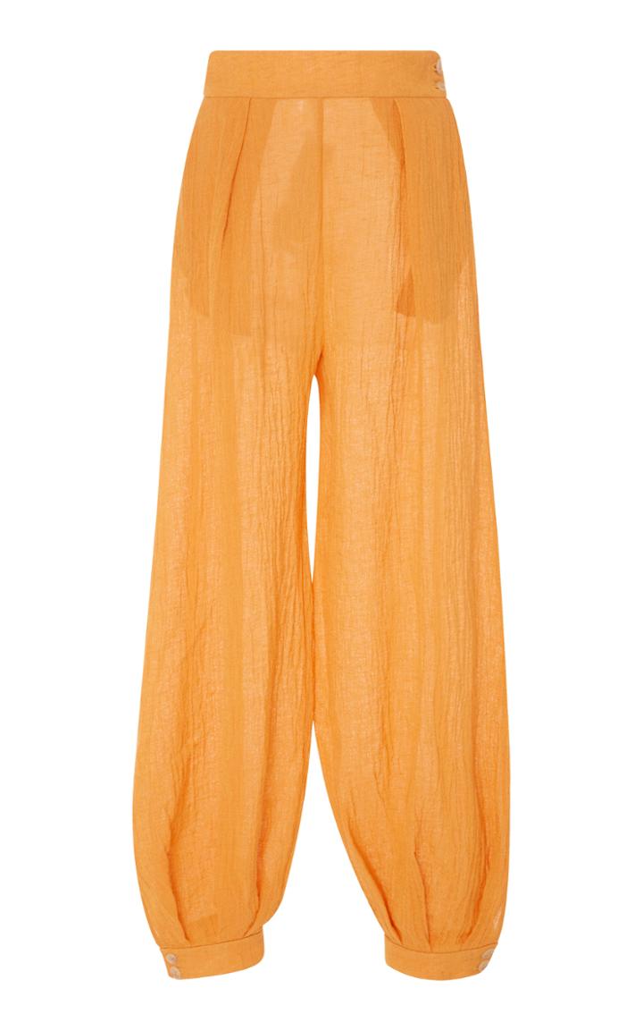 Three Graces London Hilda Linen-blend Voile Trousers