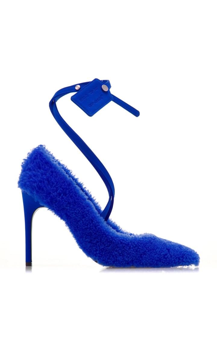 Off-white C/o Virgil Abloh Shaggy Ziptie Shearling Pumps