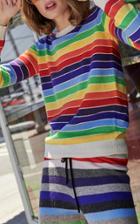 Madeleine Thompson Kermit Rainbow Pullover Top