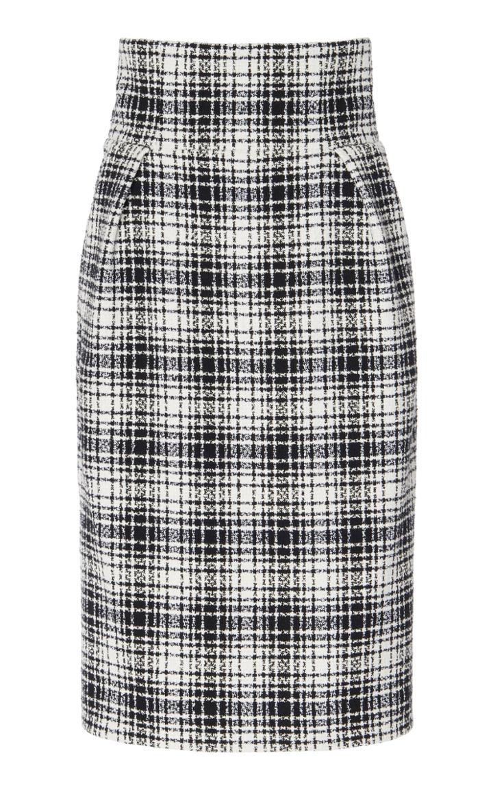 Moda Operandi Alexandre Vauthier Plaid Cotton-blend Pencil Skirt Size: 34