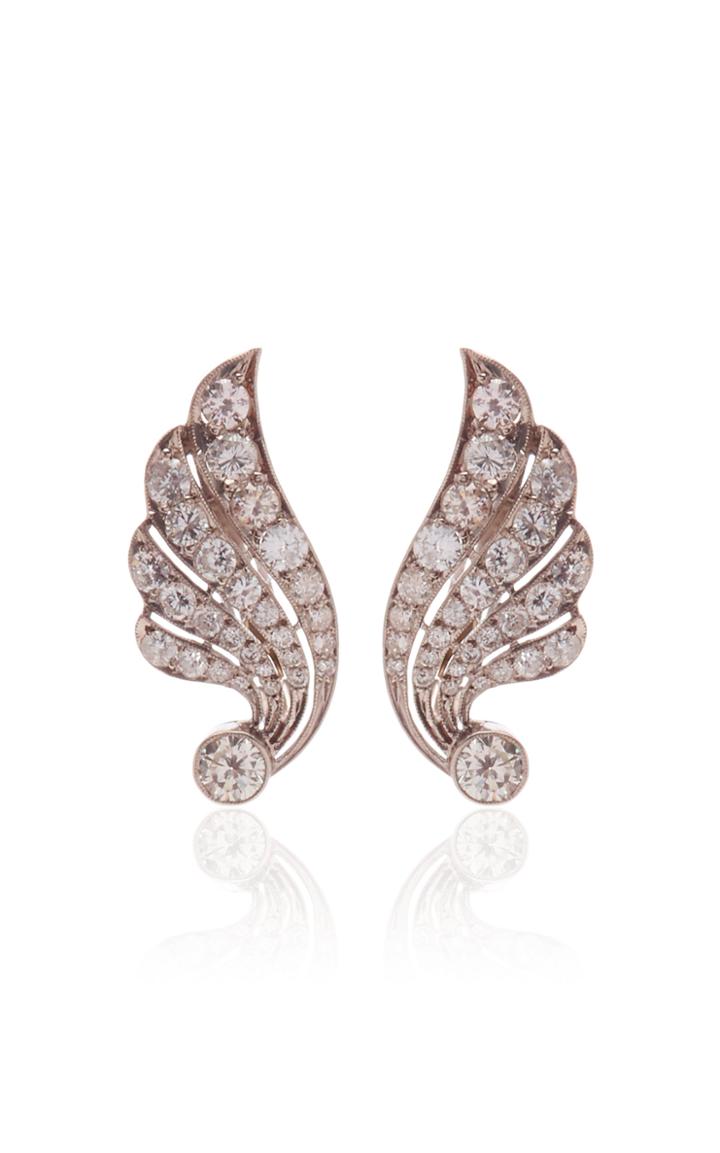 Moda Operandi The Jewellery Trading Co. One Of A Kind Platinum Wing Earrings