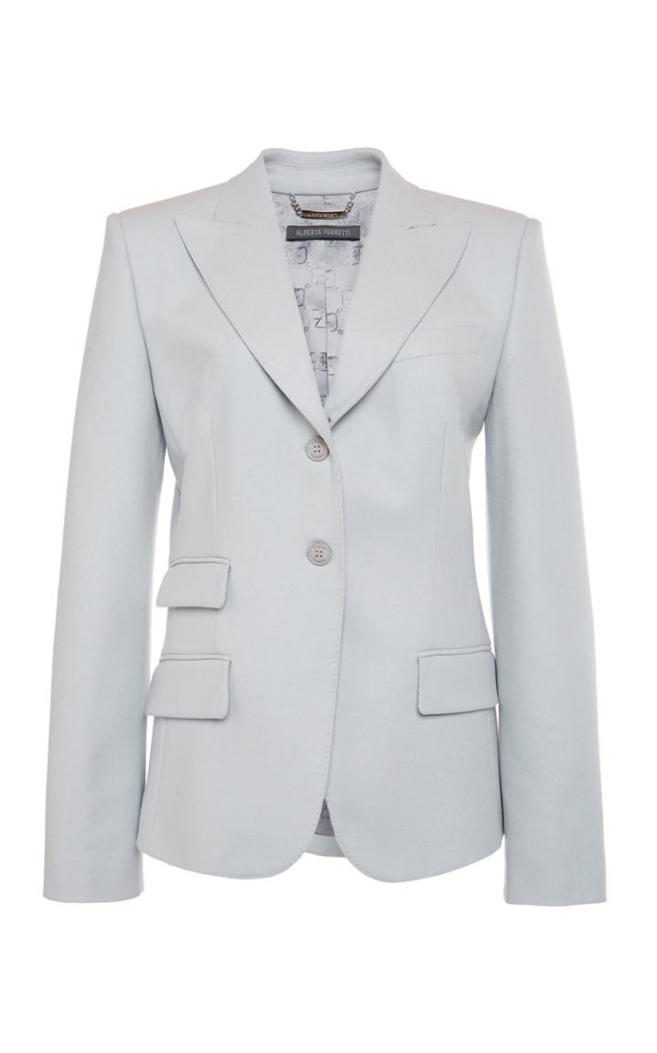 Moda Operandi Alberta Ferretti Flannel Single Breasted Jacket